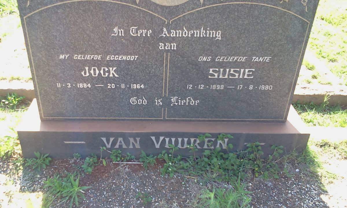 VUUREN Jock, van 1894-1964 &amp; Susie 1898-1980