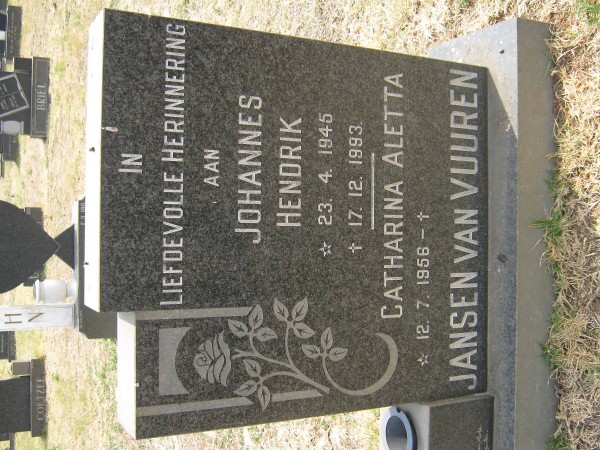 VUUREN Johannes Hendrik, Jansen van 1945-1993 &amp; Catharina Aletta 1956-