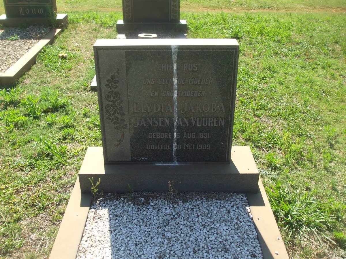 VUUREN Elydia Jakoba, Jansen van 1891-1989