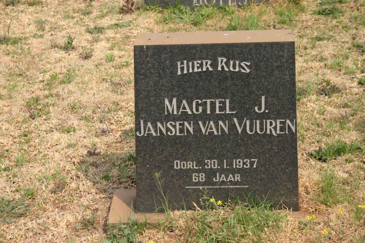 VUUREN Magtel J., Jansen van -1937