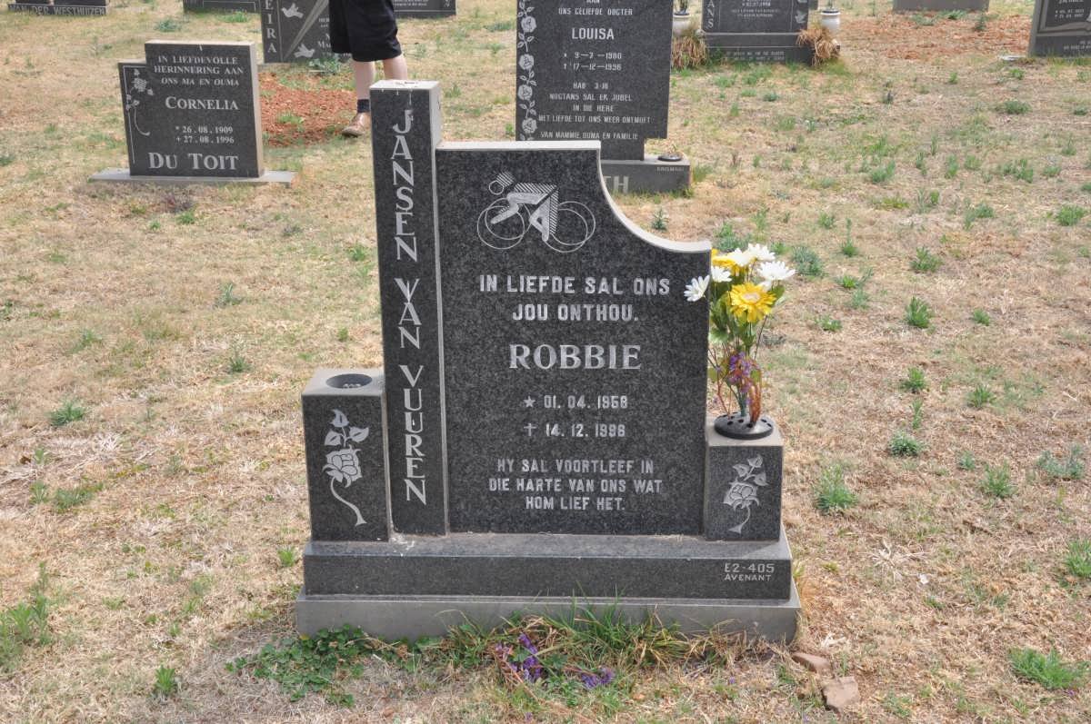 VUUREN Robbie, Jansen van 1958-1996