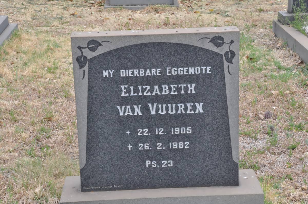 VUUREN Elizabeth, van 1905-1982