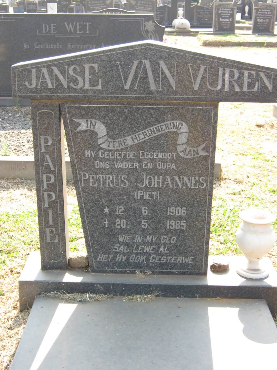 VUREN Petrus Johannes, Janse van 1906-1985