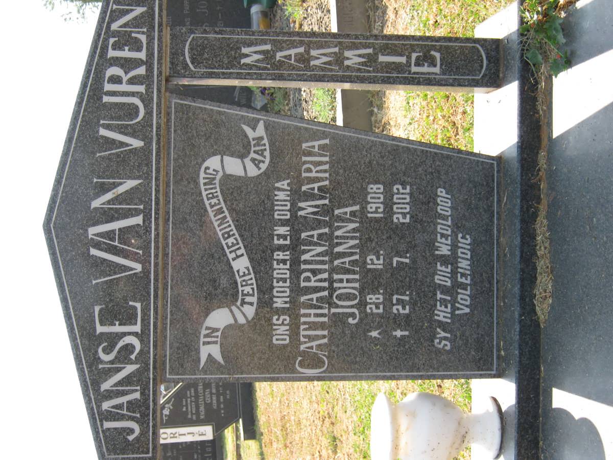 VUREN Catharina Maria Johanna, Janse van 1908-2002