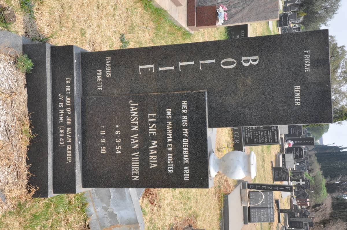 VUUREN Elsie Maria, Jansen van 1954-1990