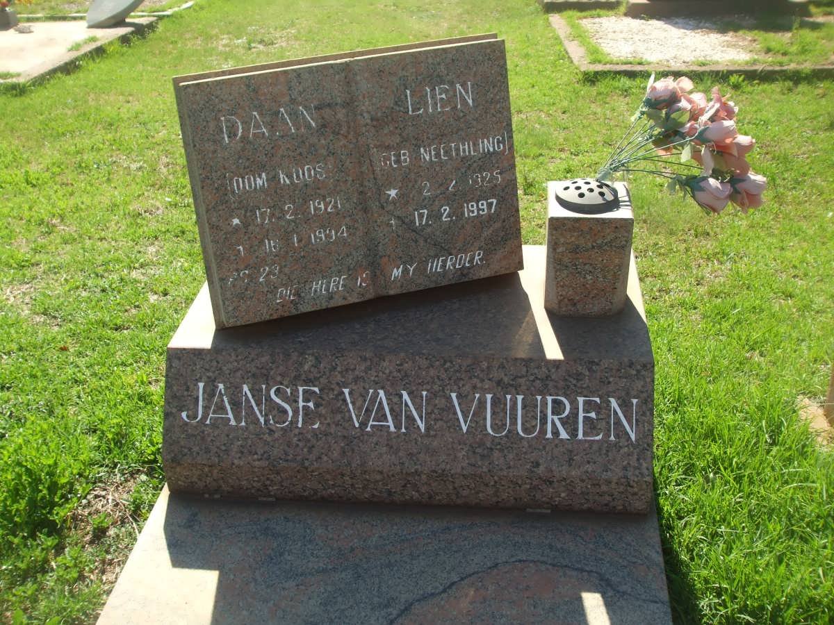VUUREN Daan, Janse van 1921-1994 &amp; Lien NEETHLING 1925-1997