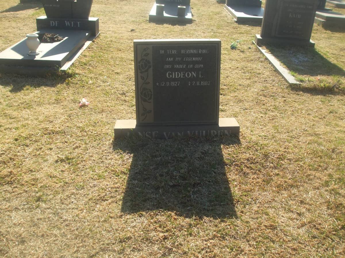 VUUREN Gideon L., Janse van 1927-1987