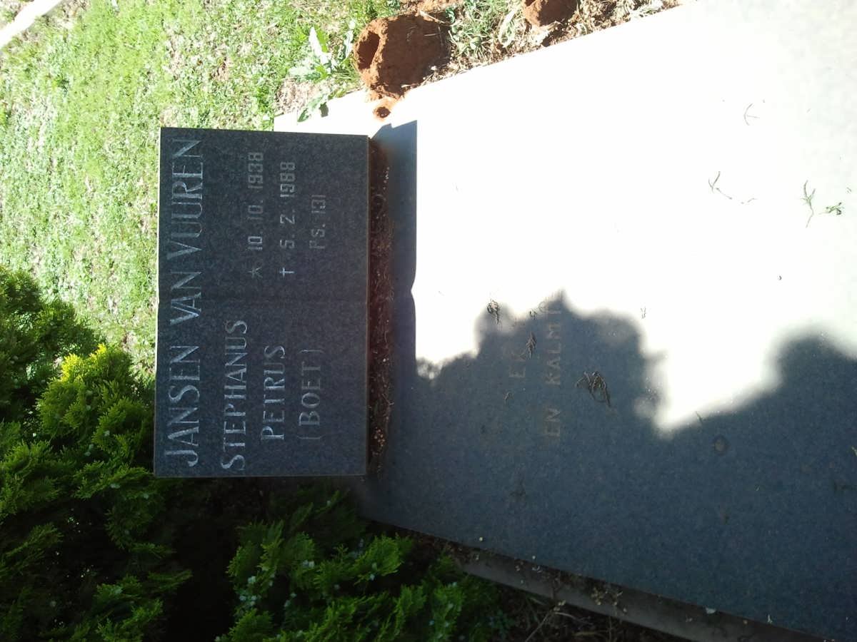 VUUREN Stephanus Petrus, Jansen van 1938-1988