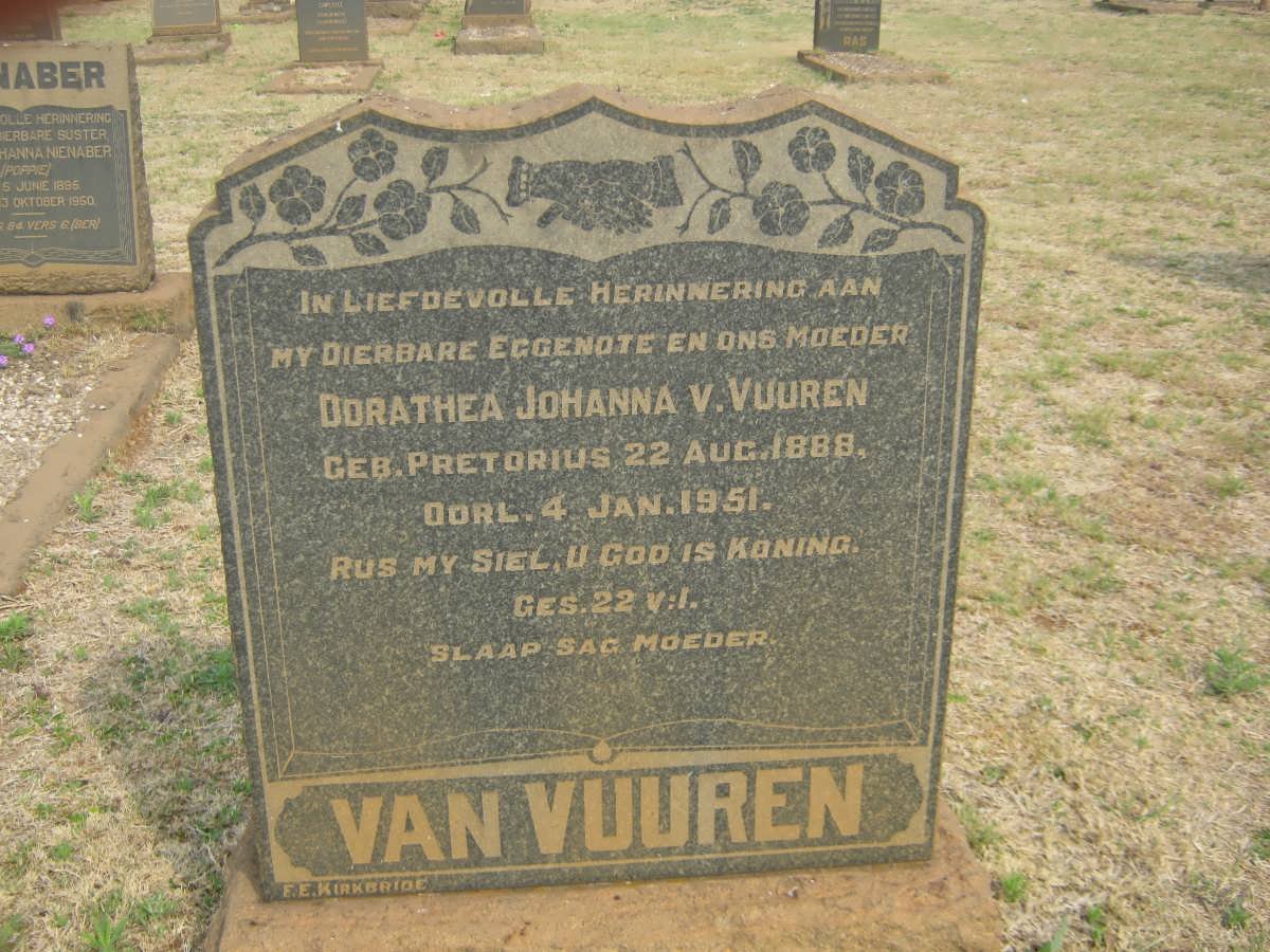 VUUREN Dorathea Johanna, van nee PRETORIUS 1888-1951 