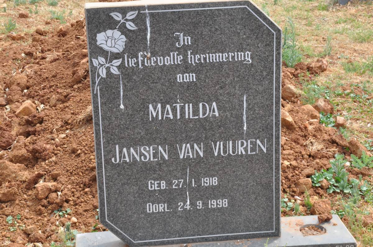 VUUREN Matilda, Jansen van 1918-1998