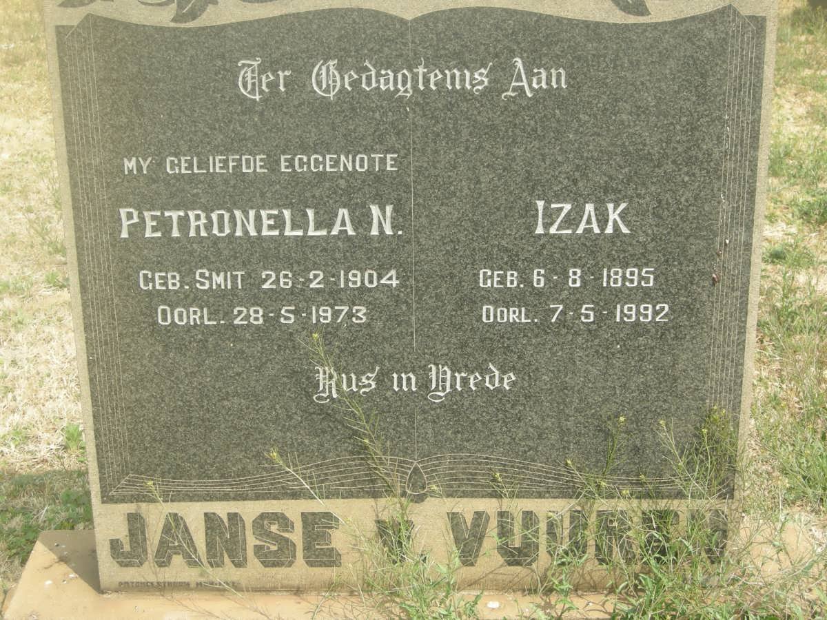 VUUREN Izak, Janse v. 1895-1992 &amp; Petronella N. SMIT 1904-1973
