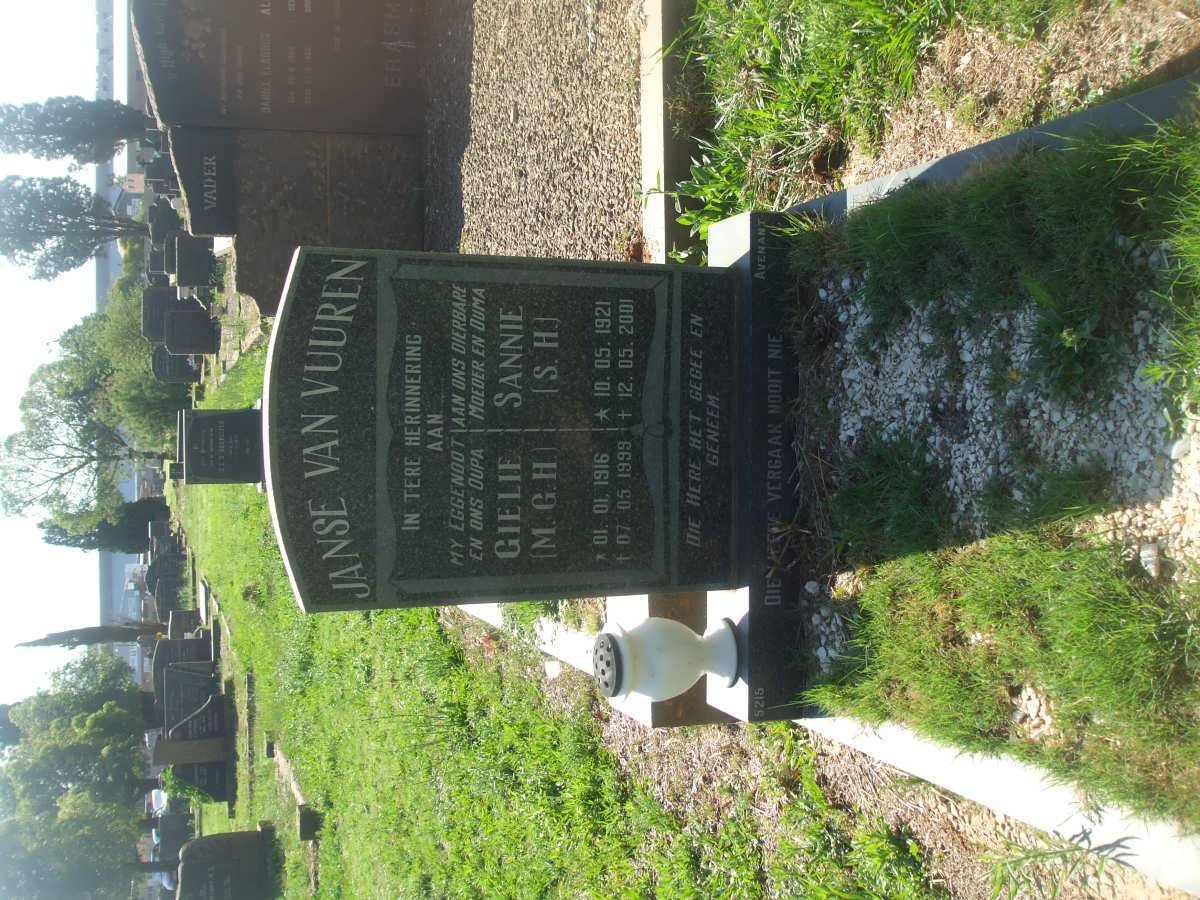 VUUREN M.G.H., Janse van 1916-1999 &amp; S.H. 1921-2001