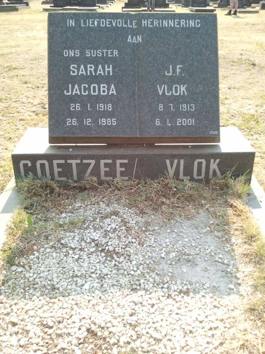 VLOK J.F. 1913-2001 :: COETZEE Sarah Jacoba 1918-1985