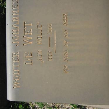 WET Wouter Johannes, de 1907-1963