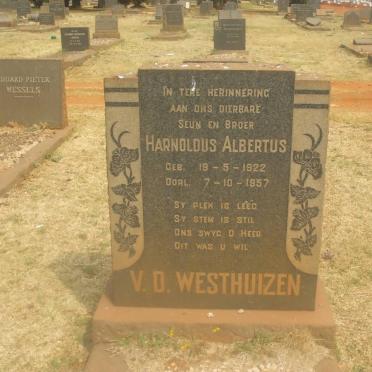 WESTHUIZEN Harnoldus Albertus, v.d. 1922-1957