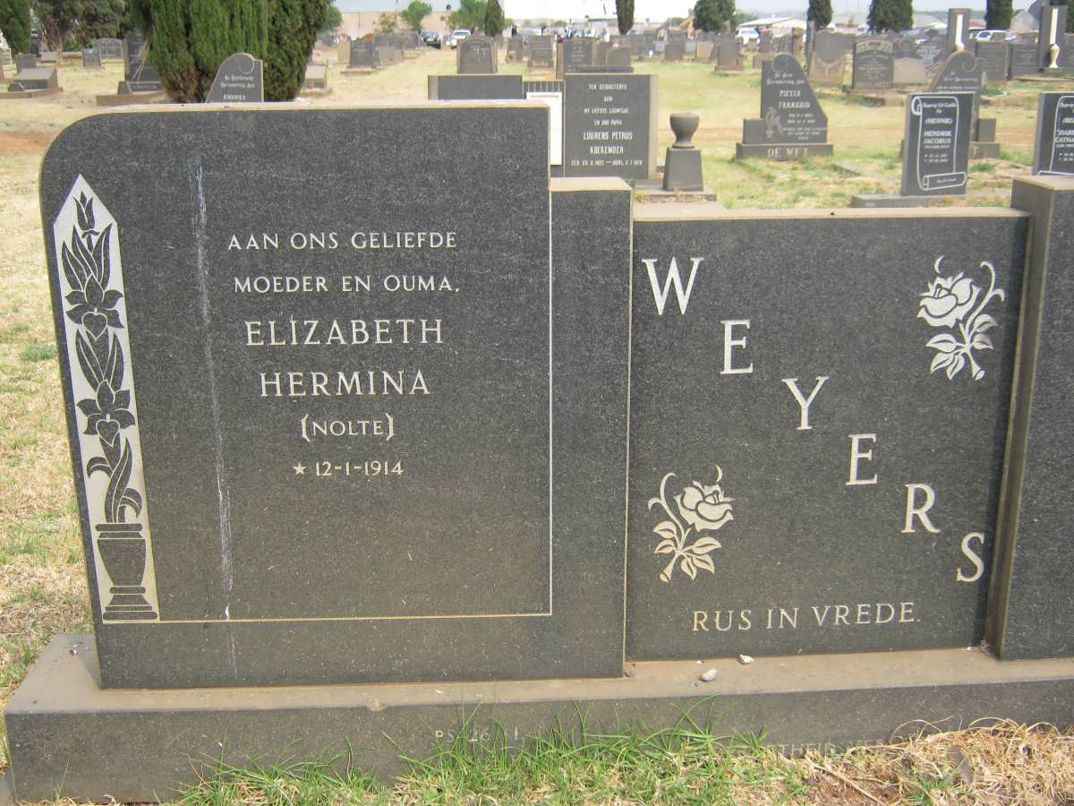 WEYERS Elizabeth Hermina nee NOLTE 1914-