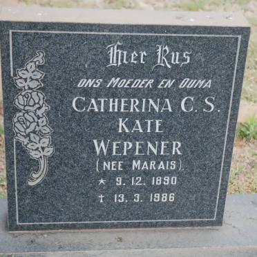 WEPENER Catherina C.S. nee MARAIS 1890-1986