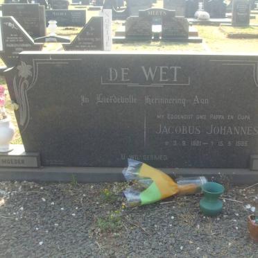 WET Jacobus Johannes, de 1921-1985