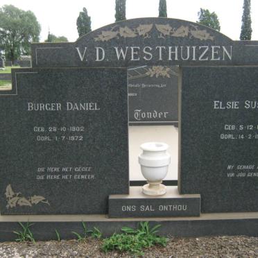 WESTHUIZEN Burger Daniel, v.d. 1902-1972 &amp; Elsie Susanna 1909-1979
