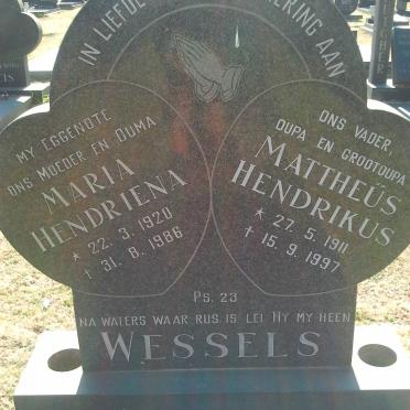 WESSELS Mattheüs Hendrikus 1911-1997 &amp; Maria Hendriena 1920-1986