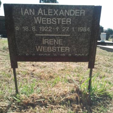 WEBSTER Ian Alexander 1922-1984 &amp; Irene 1926-2004