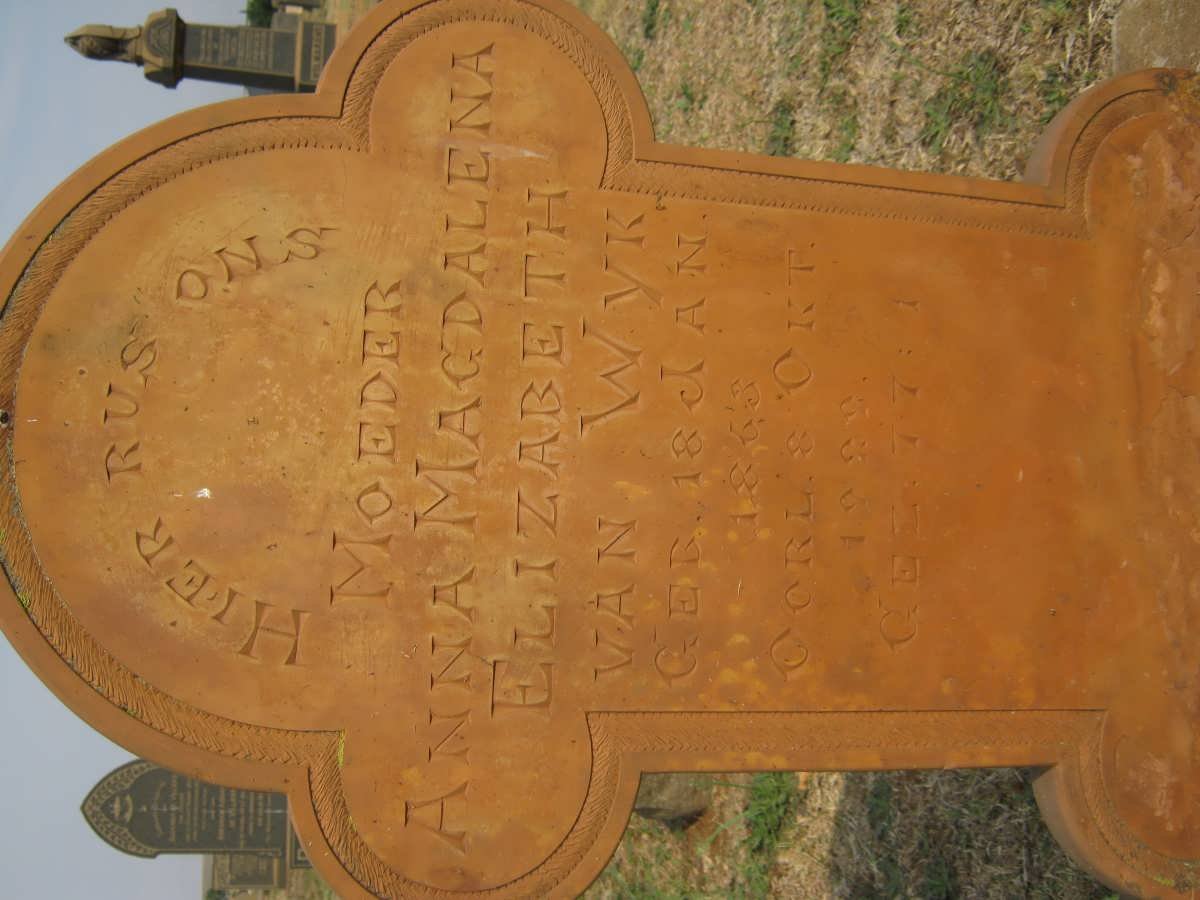 WYK Anna Magdalena Elizabeth, van 1863-1929