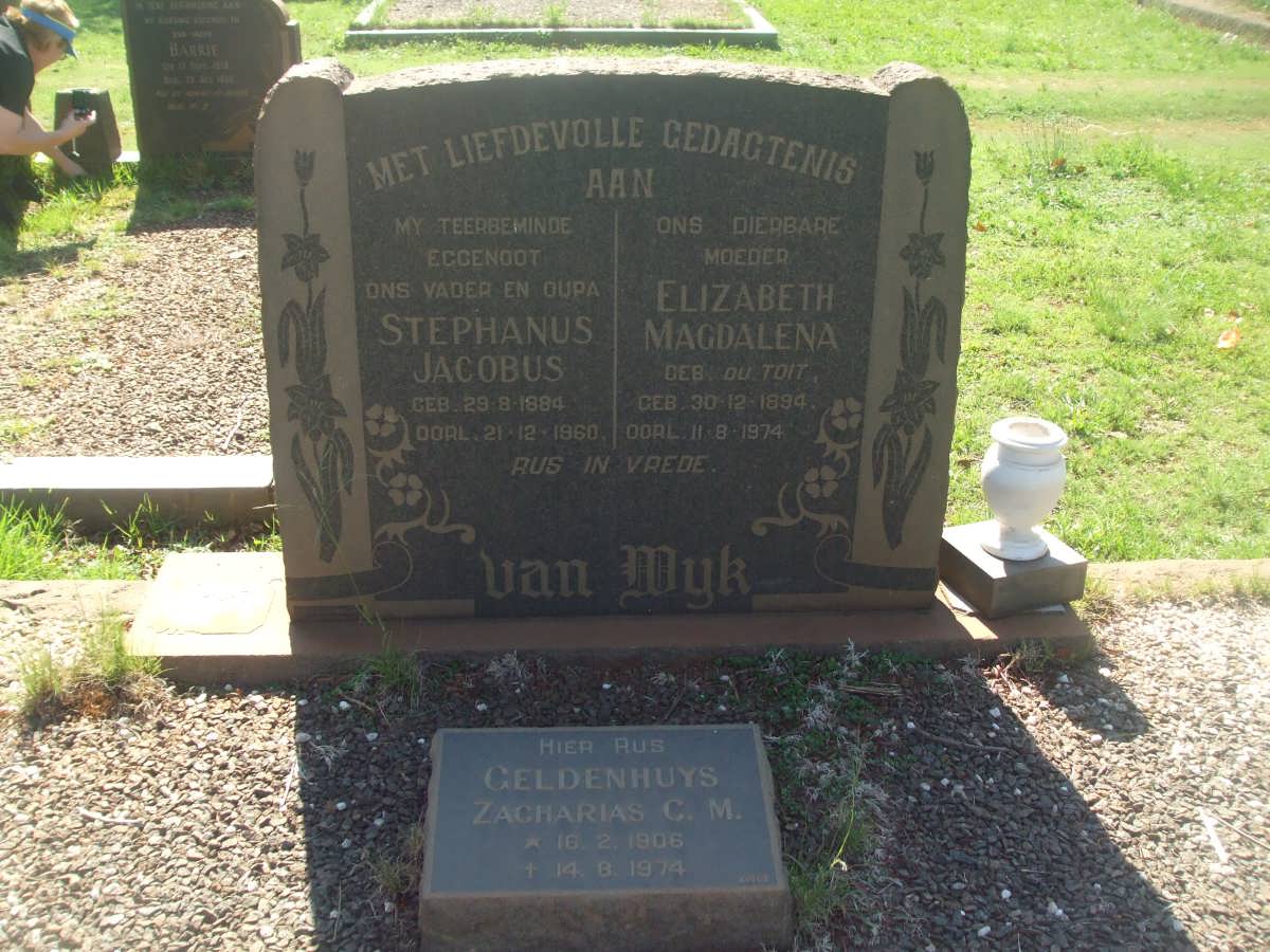 WYK Stephanus Jacobus, van 1884-1960 &amp; Elizabeth Magdalena DU TOIT 1894-1974 :: GELDENHUYS Zacharias C.M. 1906-1974
