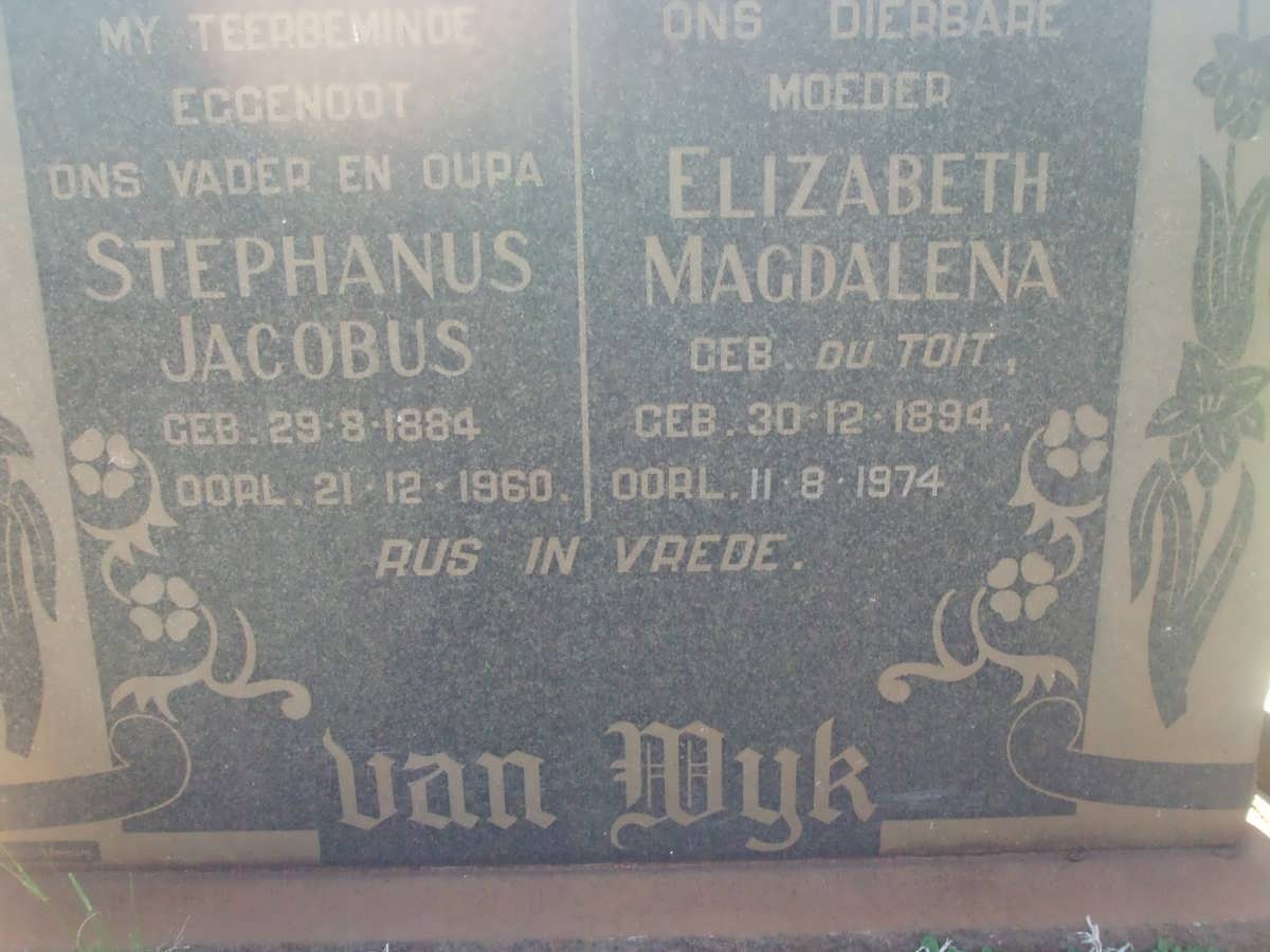 WYK Stephanus Jacobus, van 1884-1960 &amp; Elizabeth Magdalena DU TOIT 1894-1974