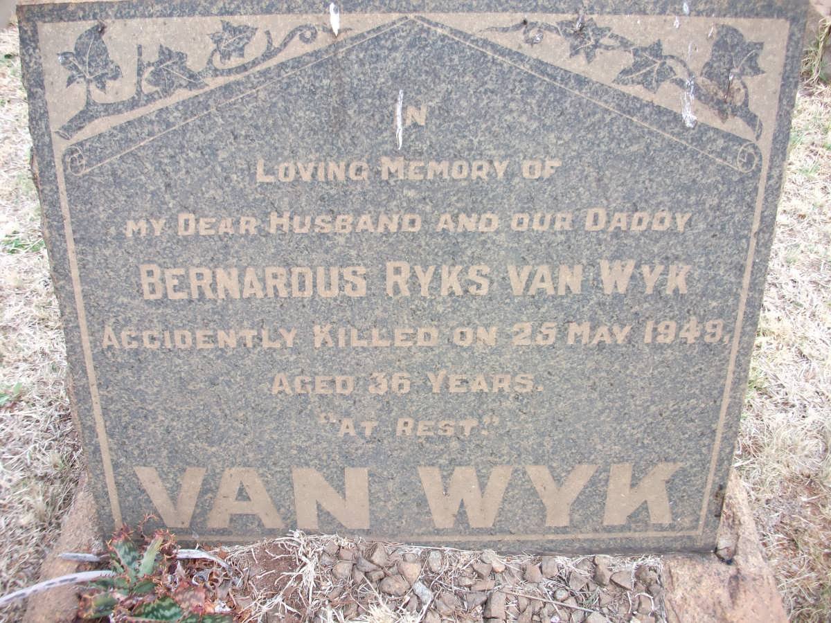 WYK Bernardus Ryks, van -1949