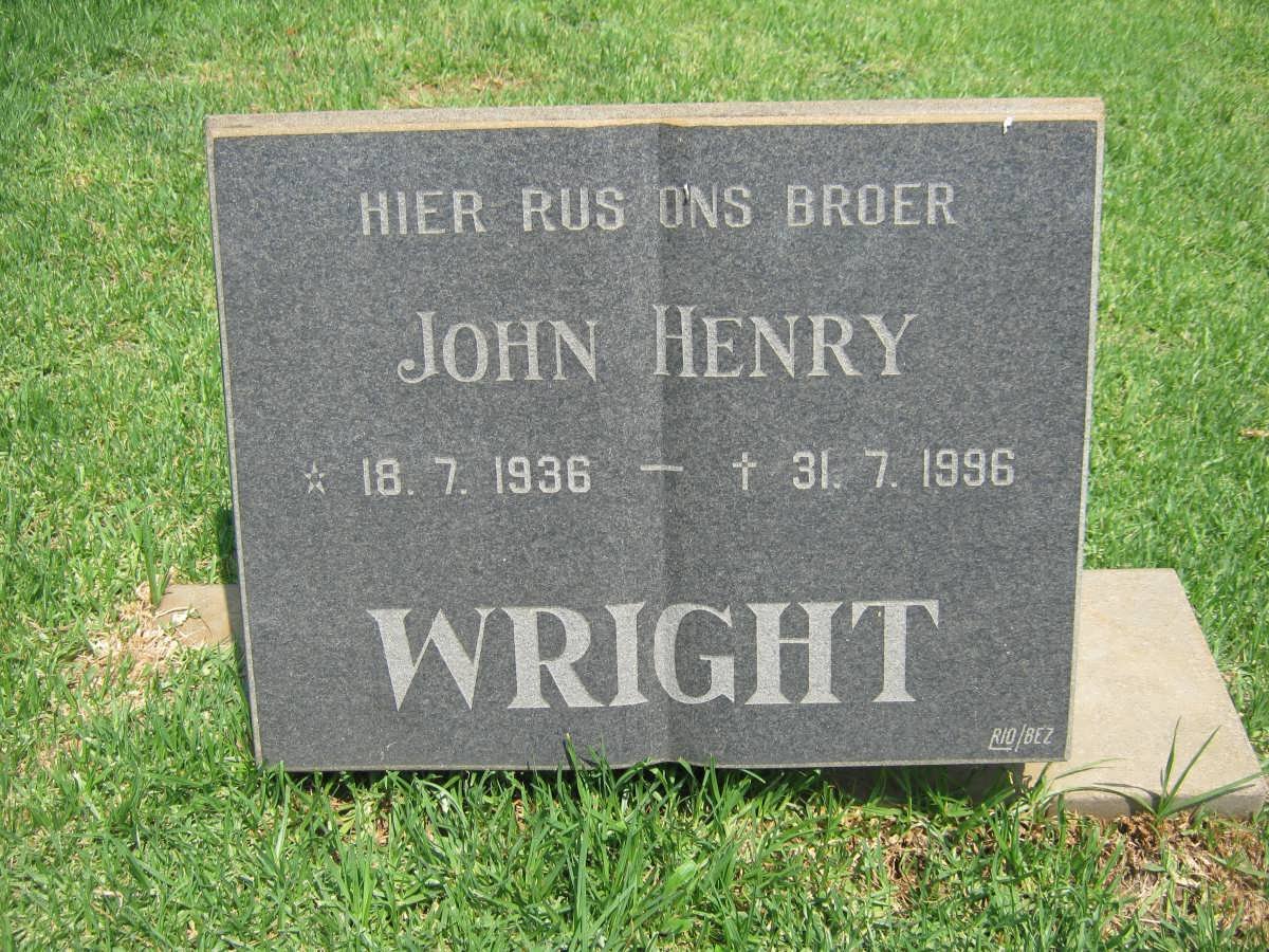 WRIGHT John Henry 1936-1996