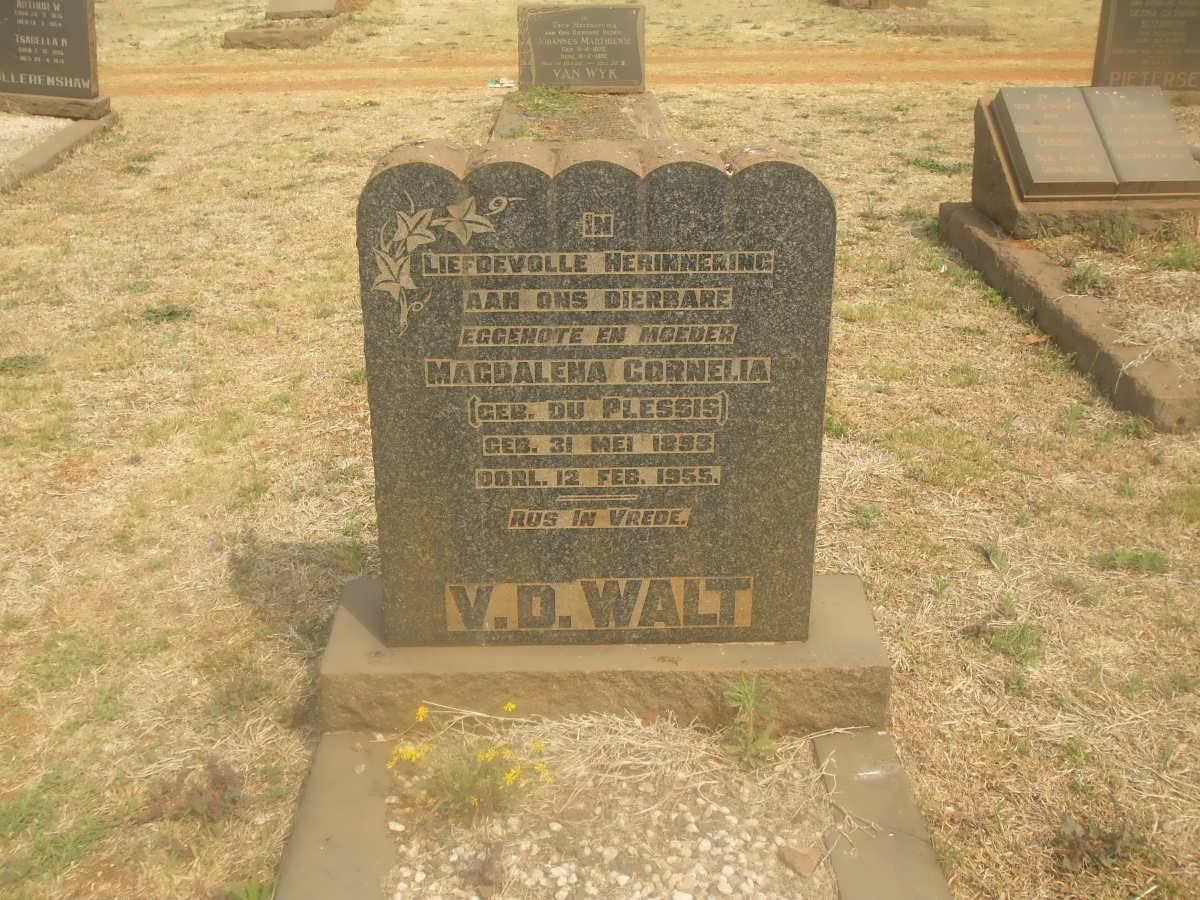 WALT Magdalena Cornelia, v.d. nee DU PLESSIS 1898-1955