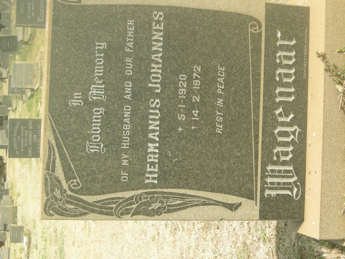 WAGENAAR Hermanus Johannes 1920-1972