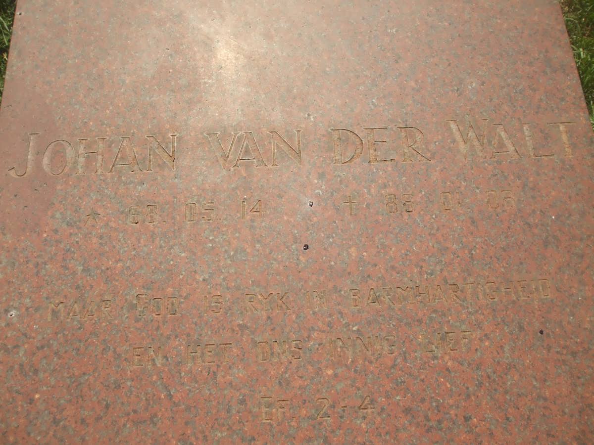 WALT Johan, van der 1968-1988