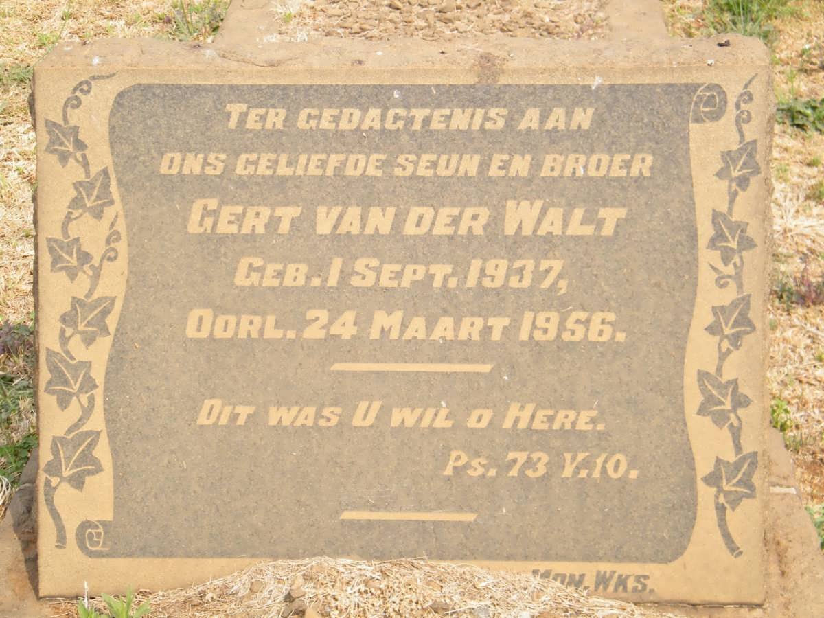 WALT Gert, van der 1937-1956
