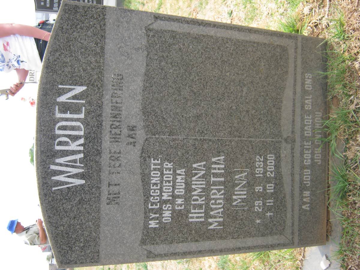 WARDEN Hermina Magritha 1932-2000
