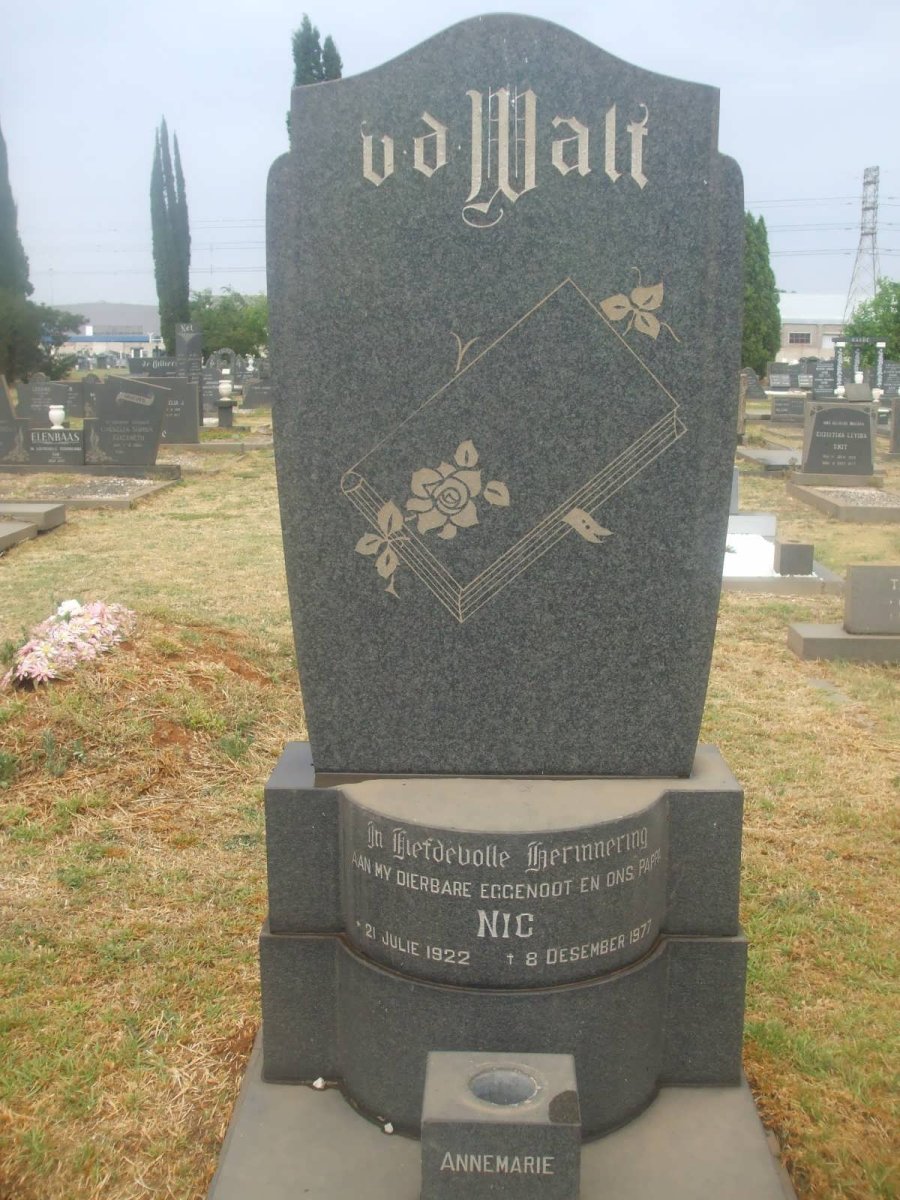 WALT Nic, van der 1922-1977
