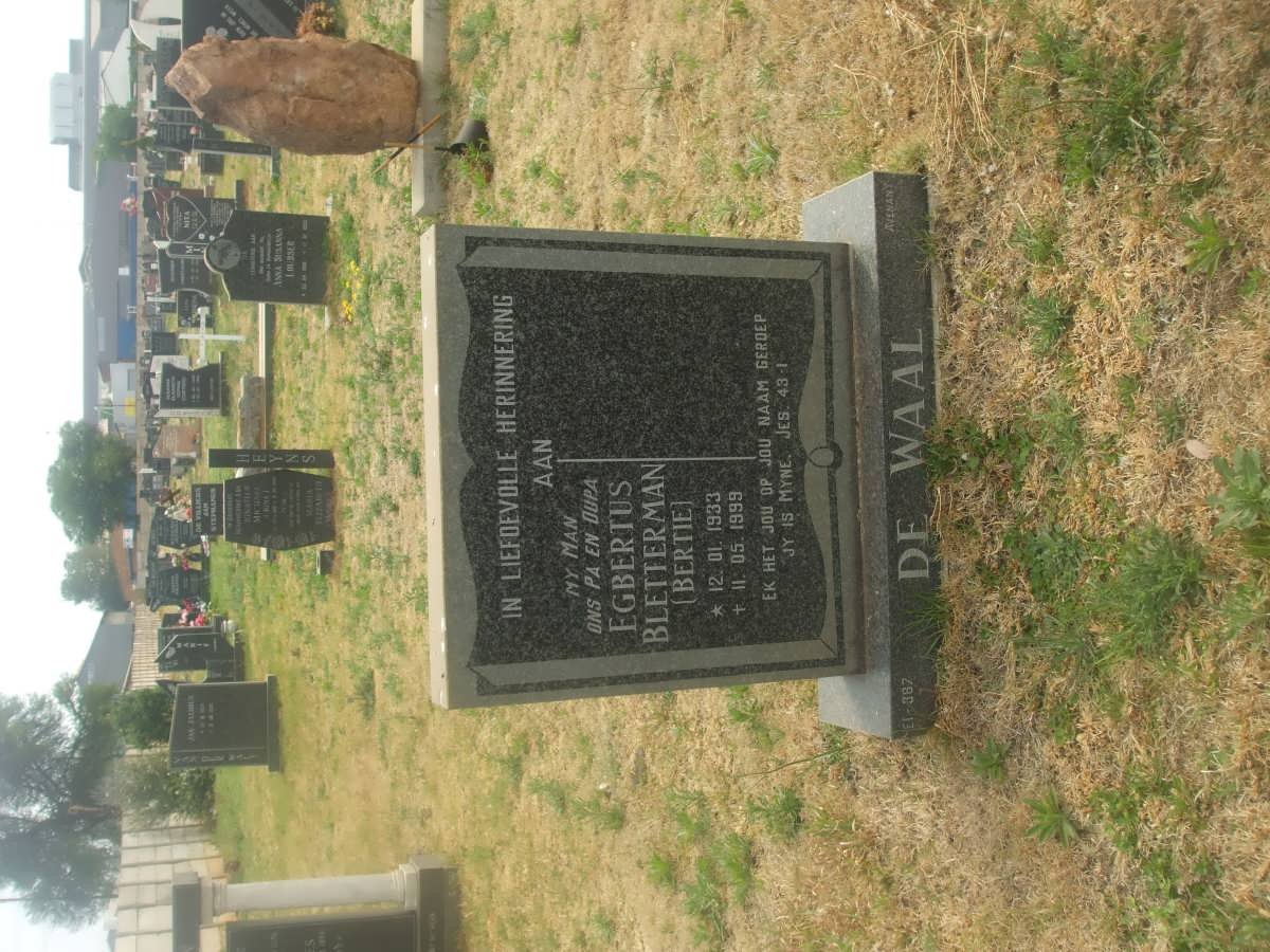 WAAL Egbertus Bletterman, de 1933-1999