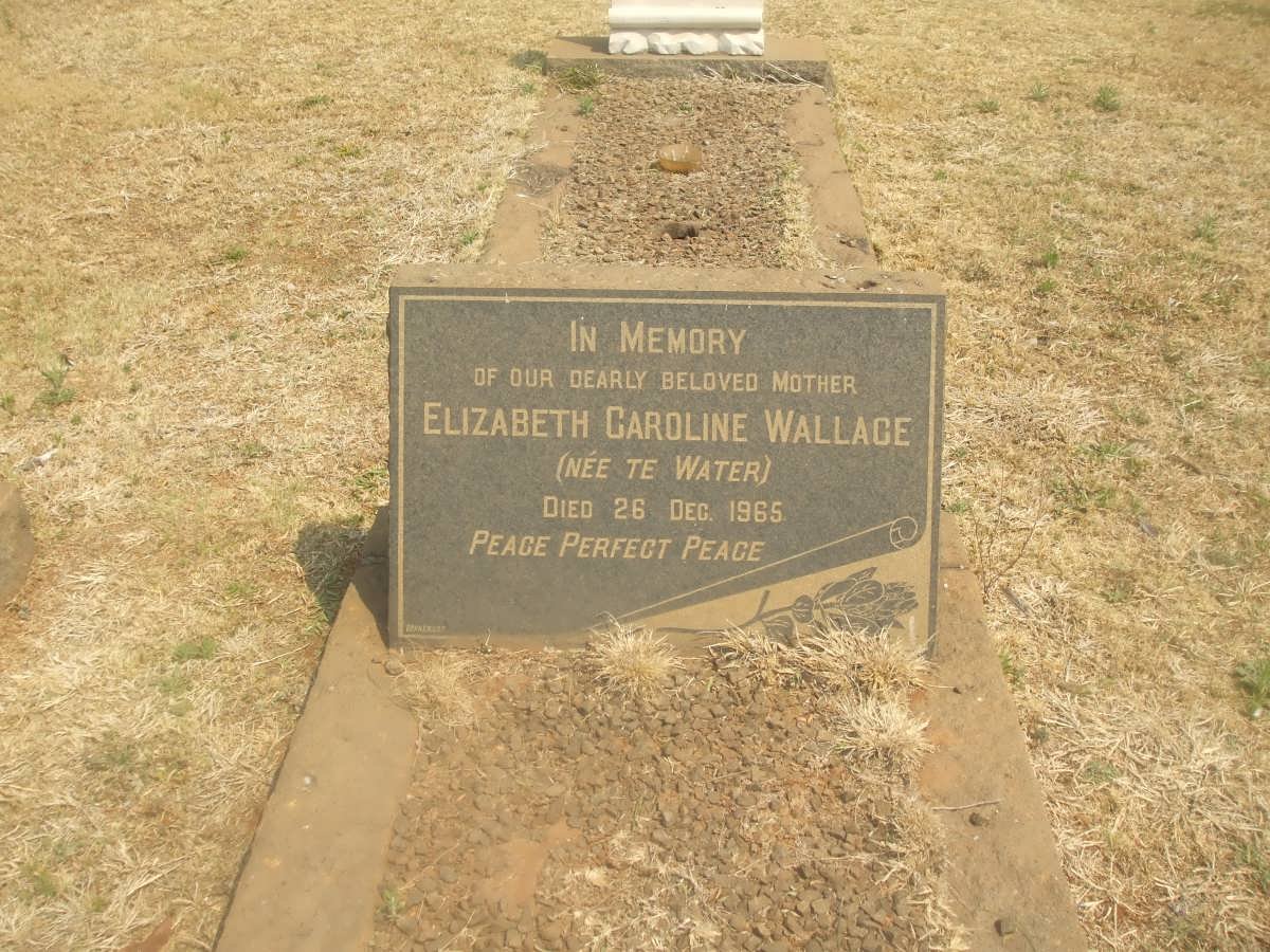 WALLACE Elizabeth Caroline nee TE WATER -1965