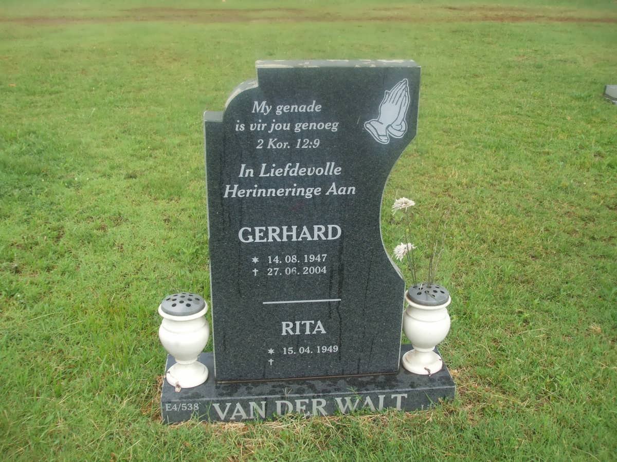 WALT Gerhard, van der 1947-2004 &amp; VAN DER WALT Rita 1949-
