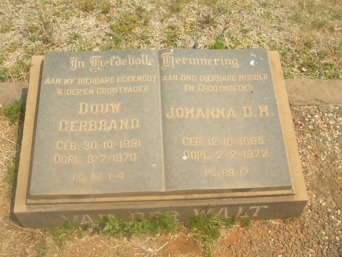 WALT Douw Gerbrand, van der 1881-1970 &amp; Johanna Dorethea Helena 1885-1972