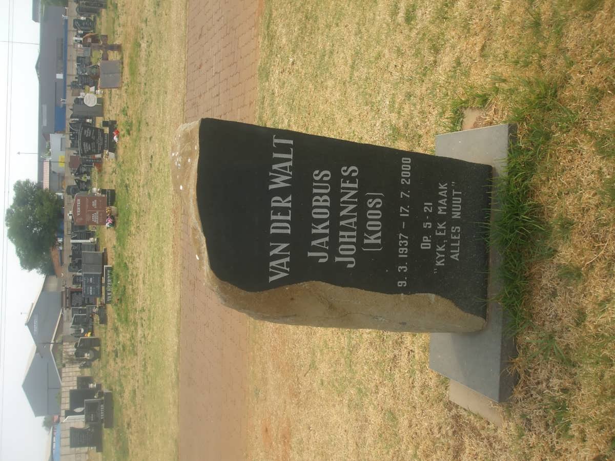 WALT Jacobus Johannes, van der 1937-2000
