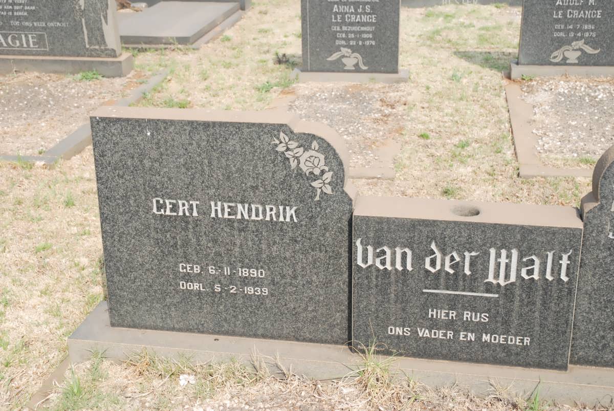 WALT Gert Hendrik, van der 1890-1939