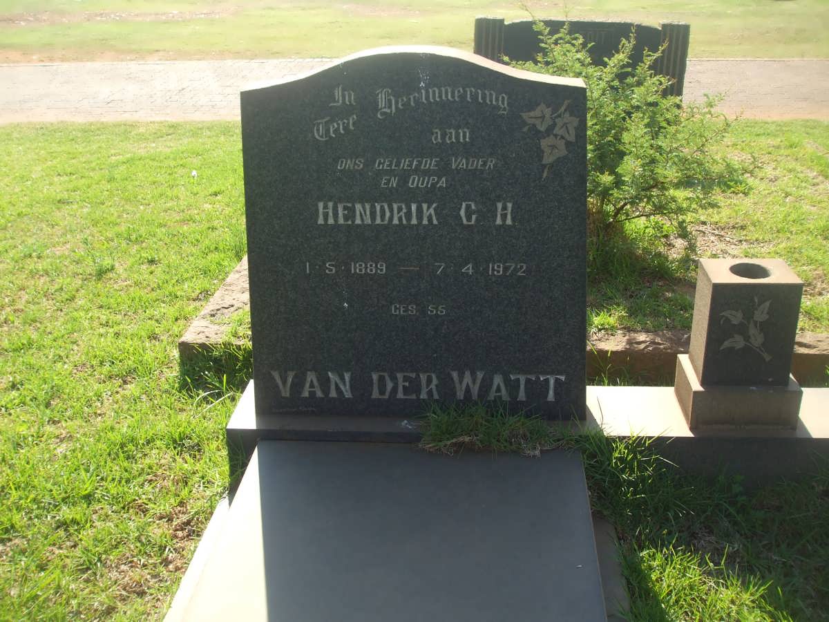 WATT Hendrik C.H., van der 1889-1972