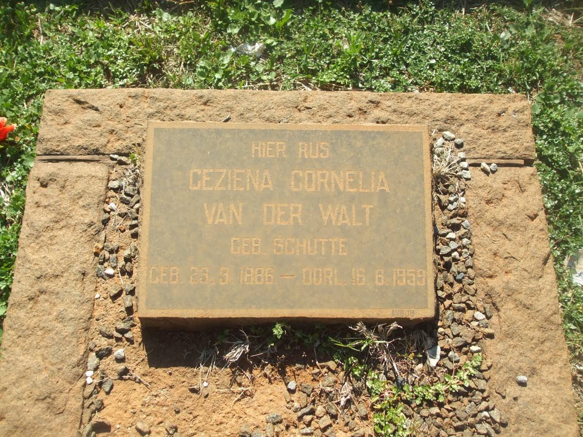 WALT Geziena Cornelia, van der nee SCHUTTE 1886-1959