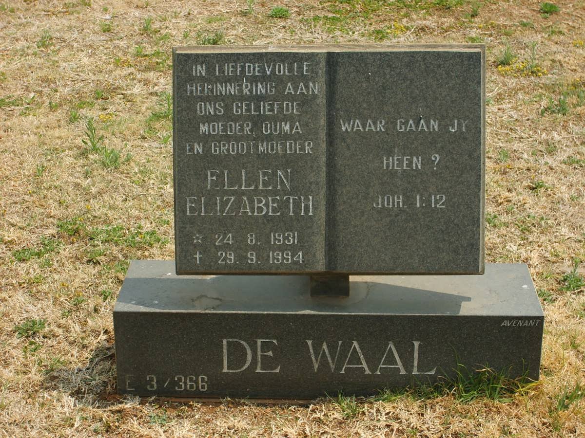 WAAL Ellen Elizabeth, de 1931-1994