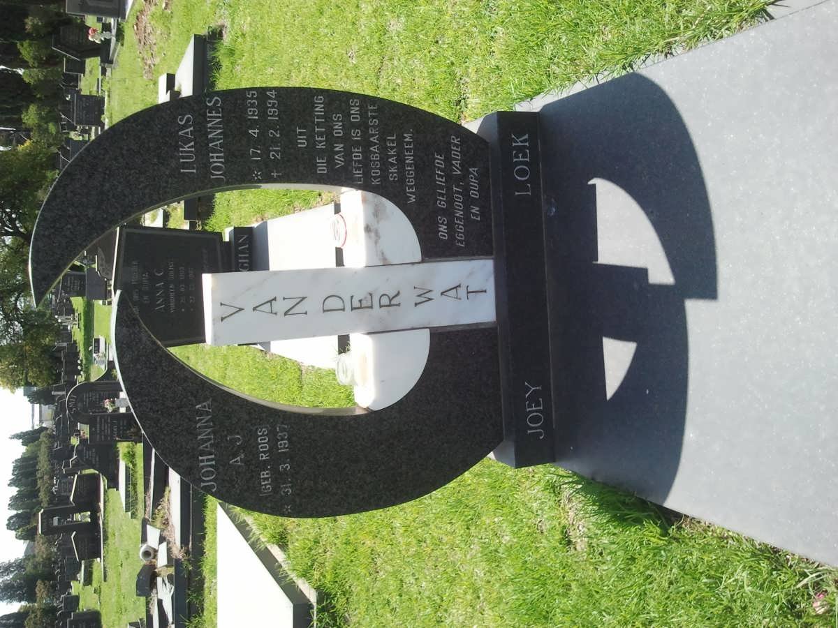 WAT Lukas Johannes, van der 1935-1994 &amp; Johanna A.J. ROOS 1937-