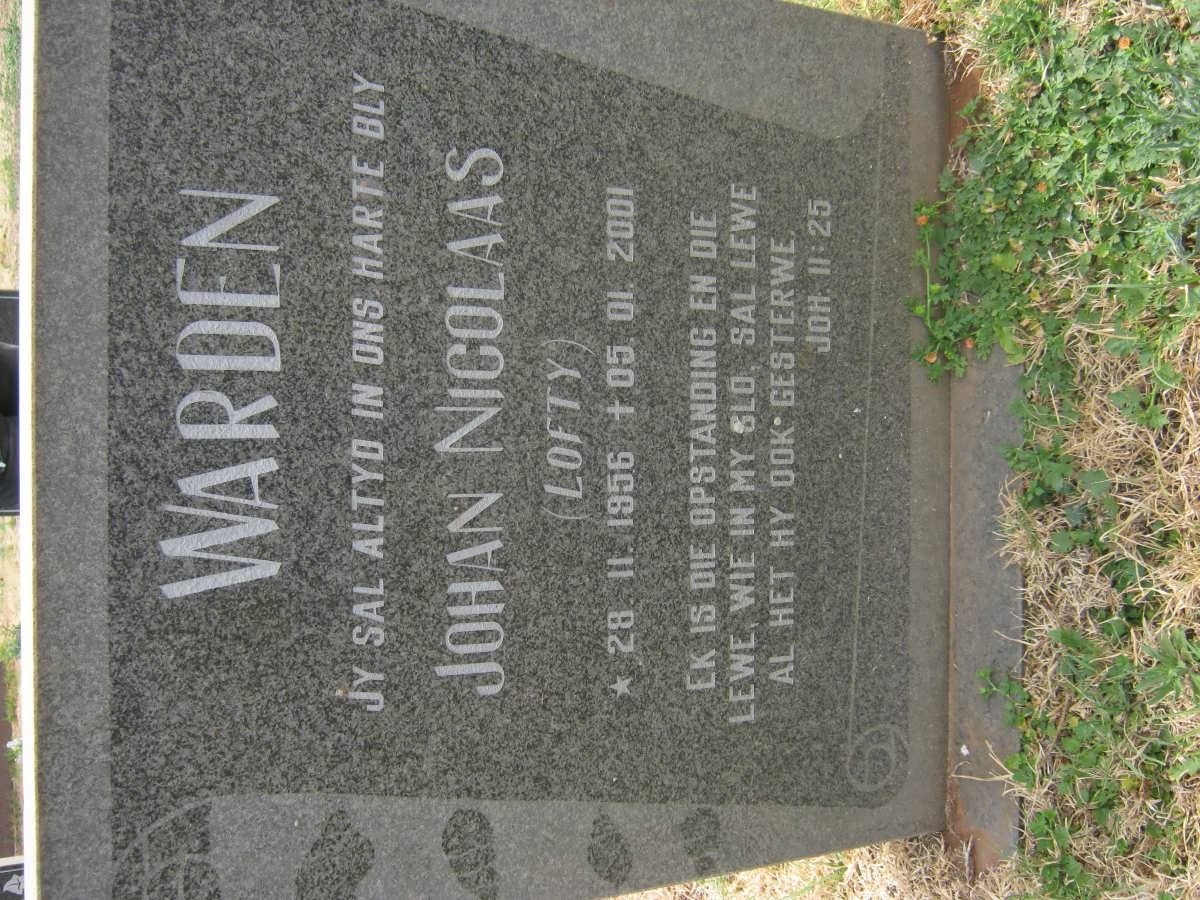 WARDEN Johan Nicolaas 1956-2001