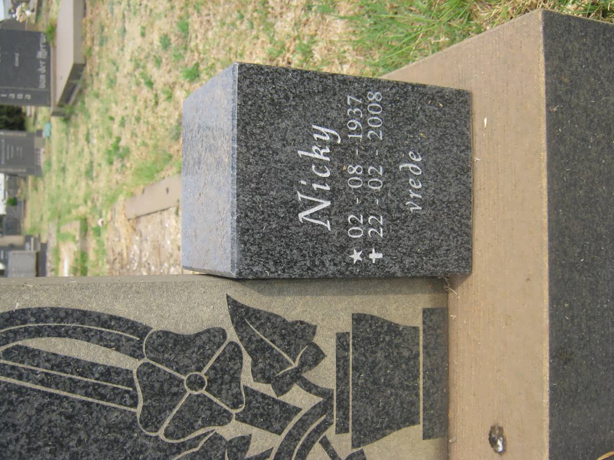 WALT Nicky, van der 1937-2008