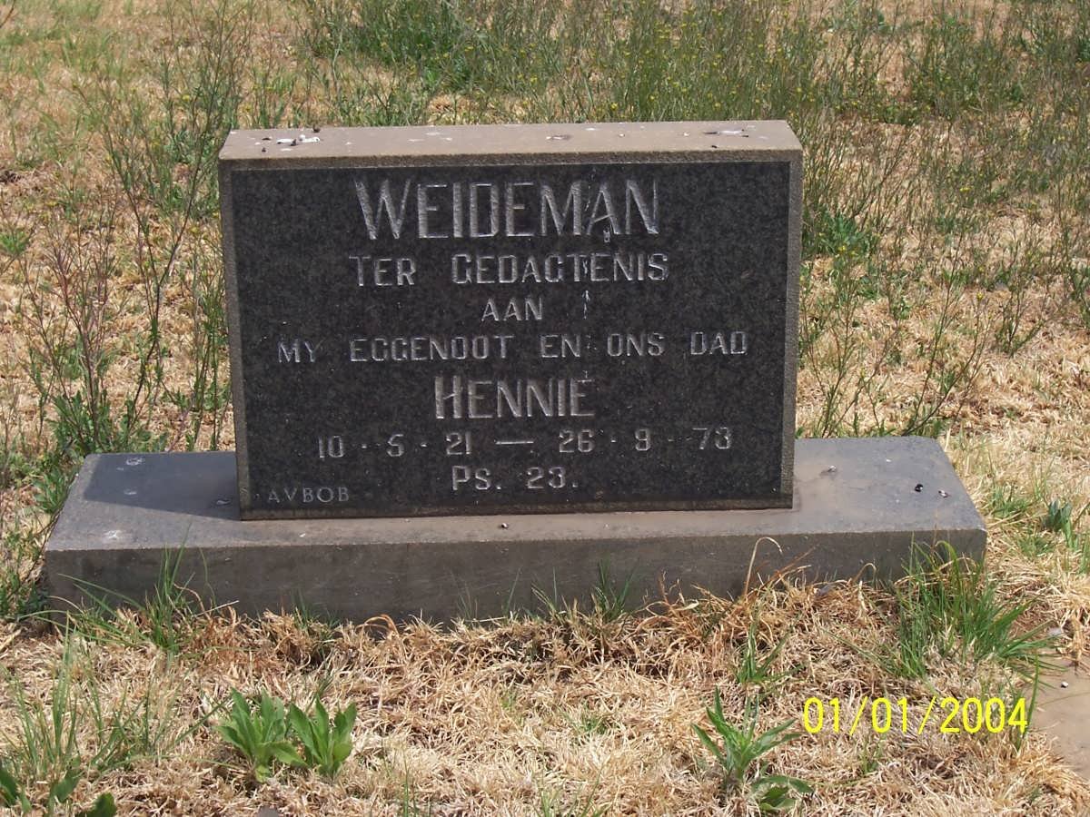 WEIDEMAN Hennie 1921-1973