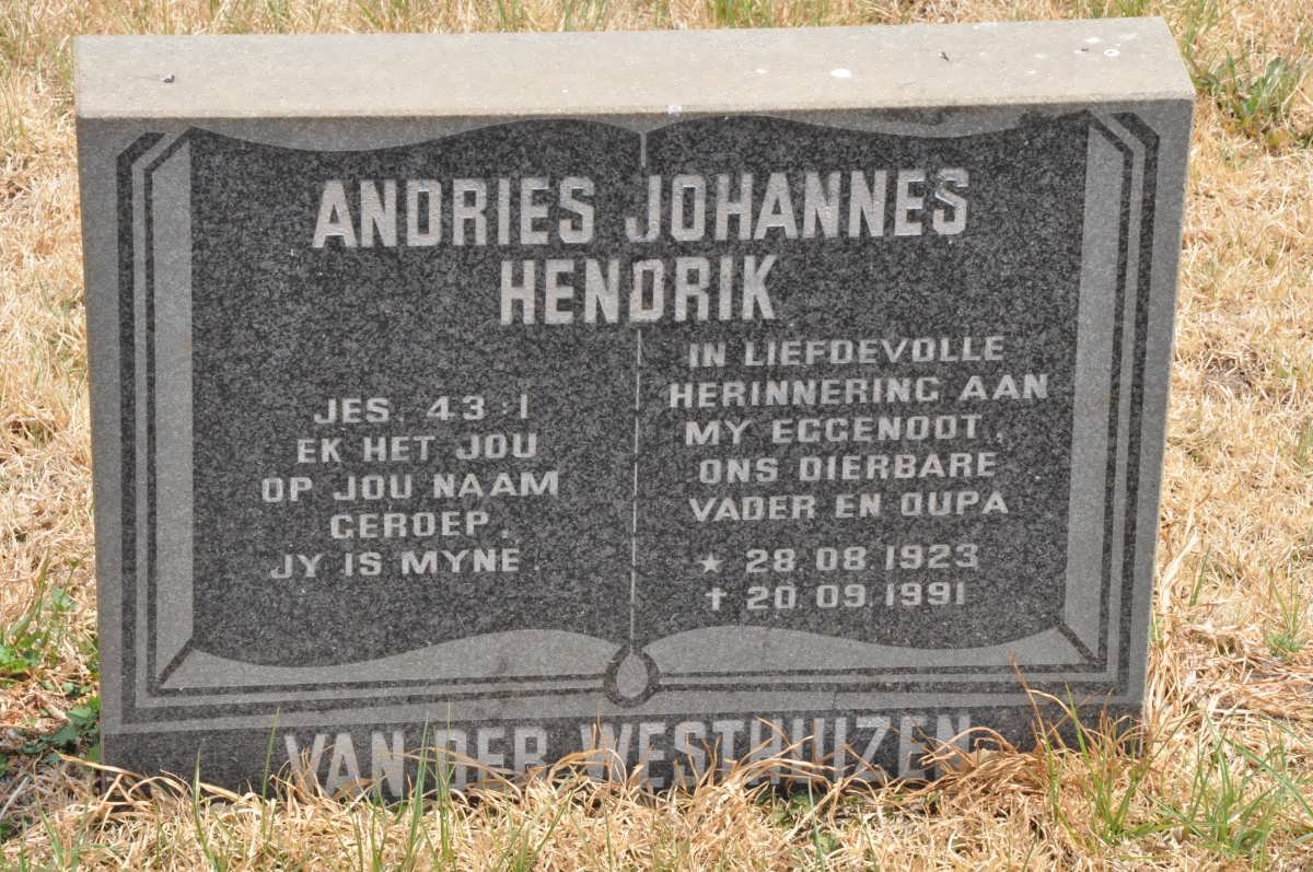 WESTHUIZEN Andries Johannes Hendrik, van der 1923-1991